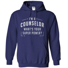 Load image into Gallery viewer, I'm A Counselor, What's Your Super Power? - T Shirt - navyblue_50e70a11-80ca-47e3-82cb-c8e69daec471