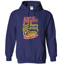 Load image into Gallery viewer, Abs are Great, but Have You Tried Pizza? - T Shirt - navyblue_523faf73-ecd2-40f9-ad68-ed9011d2135b