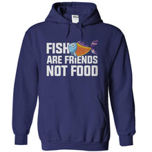Load image into Gallery viewer, Fish Are Friends Not Food - T Shirt - navyblue_5bc38616-f078-424c-a8ea-5c6690e6ebec