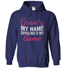 Load image into Gallery viewer, Gran's My Name, Spoiling's My Game - T Shirt - navyblue_5e1196af-75f8-4730-bc49-53a37dffb972