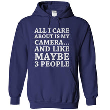 Load image into Gallery viewer, All I Care About Is My Camera - T Shirt - navyblue_62ef8a74-f160-4339-ae4b-cc2a3eb29e67