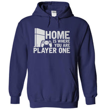 Load image into Gallery viewer, Home Is Where You Are Player One - T Shirt - navyblue_651f12bf-9eb8-4b56-808a-c108518db448