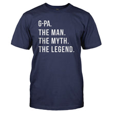 Load image into Gallery viewer, G-Pa. The Man. The Myth. The Legend. - T Shirt - navyblue_66139d15-433e-4529-9a83-b50d0562a578