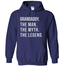 Load image into Gallery viewer, Grandaddy. The Man. The Myth. The Legend. - T Shirt - navyblue_6af5beb9-b499-44f3-ba81-dac481aefbfb