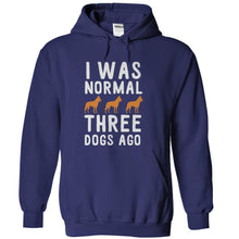 Load image into Gallery viewer, I Was Normal 3 Dogs Ago - T Shirt - navyblue_76584104-d385-4ba4-92dc-89cf717a4aaa