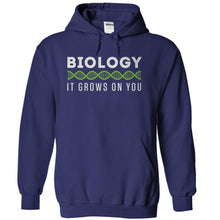 Load image into Gallery viewer, Biology, It Grows On You - T Shirt - navyblue_7864e9fc-877c-47ed-864a-e3d96c23273e