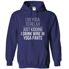 Load image into Gallery viewer, I Do Yoga To Relax - T Shirt - navyblue_816bb641-adec-4205-a29a-b11cb0dea105