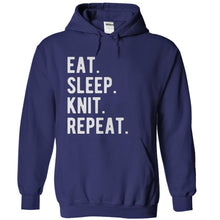Load image into Gallery viewer, Eat. Sleep. Knit. Repeat. - T Shirt - navyblue_924bd4f7-422b-4807-a7e0-068eb1aa463c