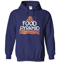 Load image into Gallery viewer, Bacon Is My Food Pyramid - T Shirt - navyblue_a2dcd6eb-dba5-45bd-9b9c-898390f0eac5