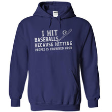 Load image into Gallery viewer, I Hit Baseballs Because Hitting People is Frowned Upon - T Shirt - navyblue_ade0a39e-f207-4de5-a462-bcb447d5db69