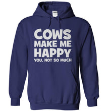 Load image into Gallery viewer, Cows Make Me Happy - T Shirt - navyblue_af0fbecd-f812-4ac2-ac6e-39f644afb95c