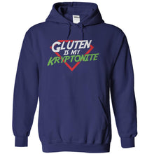 Load image into Gallery viewer, Gluten is My Kryptonite - T Shirt - navyblue_b5574dd2-c8d9-4e4c-8ae3-014ca0f00765
