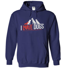 Load image into Gallery viewer, I Love Dogs - T Shirt - navyblue_b58faa07-f1bc-4765-a806-5e2ef36d2cba