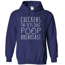 Load image into Gallery viewer, Chickens - The Pets That Poop Breakfast - T Shirt - navyblue_b69980e5-b5c6-4773-b461-84378df5988d