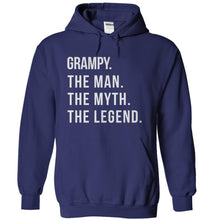 Load image into Gallery viewer, Grampy. The Man. The Myth. The Legend. - T Shirt - navyblue_c05caaaf-d3ac-4cba-84b8-01fba096e250