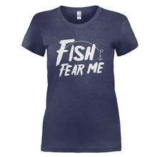 Load image into Gallery viewer, Fish Fear Me - T Shirt - navyblue_c0a6426c-0415-4a36-8d61-4b83438ce38e