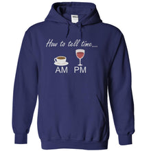 Load image into Gallery viewer, I Tell Time With Wine and Coffee - T Shirt - navyblue_c4cf557e-8c75-4019-9d25-b3d24e60d22d