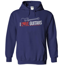 Load image into Gallery viewer, I Love Guitars - T Shirt - navyblue_cebf0405-4a25-4c3d-832b-9d6ad611245f