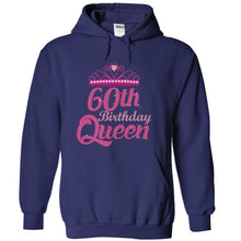 Load image into Gallery viewer, 60th Birthday Queen - Pink - T Shirt - navyblue_d02eaad4-9111-4854-a85e-4c0b6e3001ed