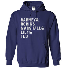 Load image into Gallery viewer, Barney &amp; Robin &amp; Marshall &amp; Lily &amp; Ted - T Shirt - navyblue_d1a39eda-a651-4023-8714-1c18a4c0ad82