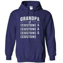 Load image into Gallery viewer, Grandpa of (Grandkid Names) - Personalized - T Shirt - navyblue_d5f25ce1-5bdd-414e-a616-a875af549c77