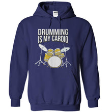 Load image into Gallery viewer, Drumming Is My Cardio - T Shirt - navyblue_db22b69f-6292-48de-9fb9-8a68230d76a4