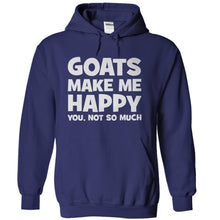 Load image into Gallery viewer, Goats Make Me Happy - T Shirt - navyblue_e35d4f98-b84e-4295-9df9-3af4f8fae7ed