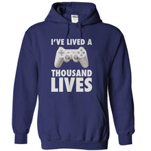 Load image into Gallery viewer, I've Lived A Thousand Lives - Gaming - T Shirt - navyblue_e3e0f7dd-b633-4fe5-907b-7302dcb73fa5