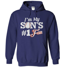 Load image into Gallery viewer, I'm My Son's #1 Fan - Baseball - T Shirt - navyblue_e7a82677-ea33-4f17-abbf-4bd41612b738