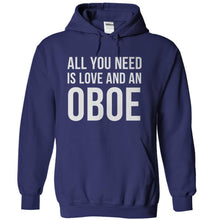 Load image into Gallery viewer, All You Need Is Love And An Oboe - T Shirt - navyblue_ff685b7c-b14d-45da-b006-01866d04f1a8