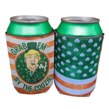 Load image into Gallery viewer, Grab Em By The Coozie St. Patrick's Day Trump Can Cooler - orange-koozie---1000-amazon