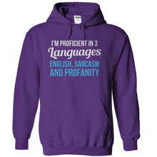 Load image into Gallery viewer, I'm Proficient In 3 Languages - T Shirt - purple_0bad7f8c-4789-49ac-b1d0-3e10f8c5b574