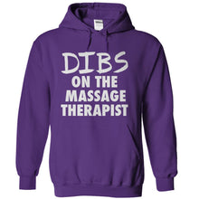 Load image into Gallery viewer, Dibs On The Massage Therapist - T Shirt - purple_1ad30ff2-1e3f-4ea6-ae68-474d8e93434f