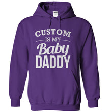 Load image into Gallery viewer, (Custom) Is My Baby Daddy - Personalized - T Shirt - purple_26d5339f-2dd7-4a6e-b114-26223189ed70