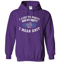 Load image into Gallery viewer, I Like To Party - Knitting - T Shirt - purple_423deed3-b0b7-44c1-84ef-48e6a21658e2