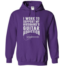 Load image into Gallery viewer, I Work To Support My Husband's Guitar Addiction - T Shirt - purple_4efa6a15-ed29-40c5-8d96-5cb255d111d3