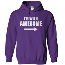 Load image into Gallery viewer, I'm With Awesome (Left) - T Shirt - purple_54051c2c-3a80-4a83-a4ad-751a1c4141fb