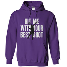 Load image into Gallery viewer, Hit Me With Your Best Shot - T Shirt - purple_c78a2d83-6b7e-4cb8-b93e-6d1bf12f2eb6
