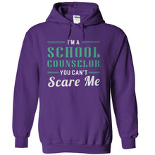 Load image into Gallery viewer, I'm A School Counselor, You Can't Scare Me - T Shirt - purple_c9d9ee54-11af-4f4e-a017-1c13dd66108d