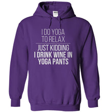 Load image into Gallery viewer, I Do Yoga To Relax - T Shirt - purple_ce96462f-d83d-4939-86c9-faa6f155719d