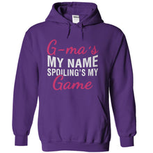 Load image into Gallery viewer, G-ma's My Name. Spoiling's My Game. - T Shirt - purple_e172e94f-ad16-47d6-a9f1-a95b723bf3a5