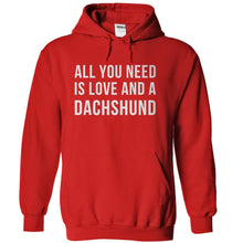 Load image into Gallery viewer, All You Need Is Love And A Dachshund - T Shirt - red_013fbefd-0d7a-4232-aade-c63533e90366