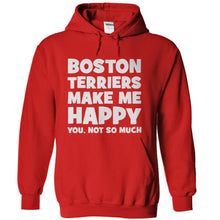 Load image into Gallery viewer, Boston Terriers Make Me Happy - T Shirt - red_1d01406c-9a2a-45d3-8bf5-26d5c7deb54c