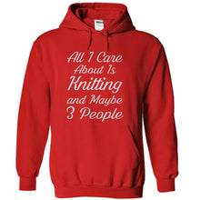 Load image into Gallery viewer, All I Care About Is Knitting - T Shirt - red_1ecc69f5-c54b-4c41-9c8e-ade53a9ff192