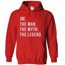 Load image into Gallery viewer, Joe. The Man. The Myth. The Legend. - T Shirt - red_2641af5e-5103-4874-96f1-aae6c20c620c