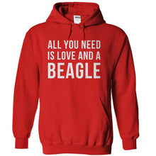 Load image into Gallery viewer, All You Need Is Love And A Beagle - T Shirt - red_33029485-d676-45ad-8f42-27905e43958d