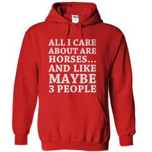 Load image into Gallery viewer, All I Care About Is Horses - T Shirt - red_6f3647f0-65c4-49bc-a917-7a55ad51d666