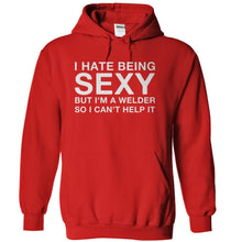 Load image into Gallery viewer, I Hate Being Sexy But I'm a Welder - T Shirt - red_92fefebc-cdbc-4188-81a2-bda4246060eb