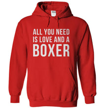 Load image into Gallery viewer, All You Need Is Love And A Boxer - T Shirt - red_a509f85f-a685-4dc4-a381-e663737ef892