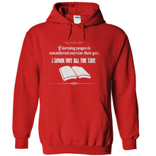 Load image into Gallery viewer, If Turning Pages Is Considered Exercise - T Shirt - red_ecfd81ac-c8d9-4ea4-a6a3-b4ec837c1ca1